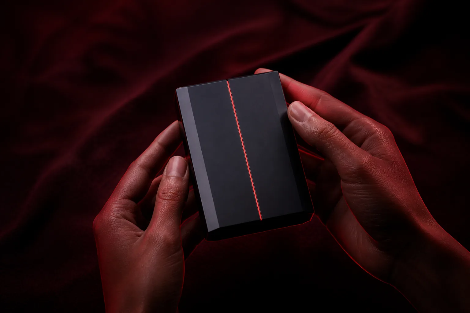 Nordvault hardware wallet held in hands